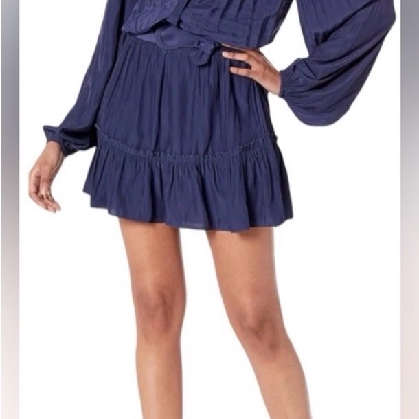 Ramy Brook Nwt Medium Navy Long Sleeve Mini Dress - Barb